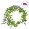 Ghirlande de flori artificiale, 6 buc., violet, 200 cm GartenMobel Dekor, vidaXL