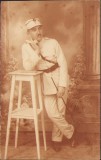 P1740 Sublocotenent rom&acirc;n &icirc;n uniformă improvizată, 1919, Sebeș, județul Alba