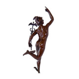 Hermes-statueta bronz pe un soclu din marmura BT287