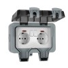 Priza impermeabila exterior, Rqiurpn, rezistenta la temperaturi, etansa, montare aparenta, IP66, Gri