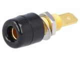Soclu Banană 4mm Negru Aurit pe Panou