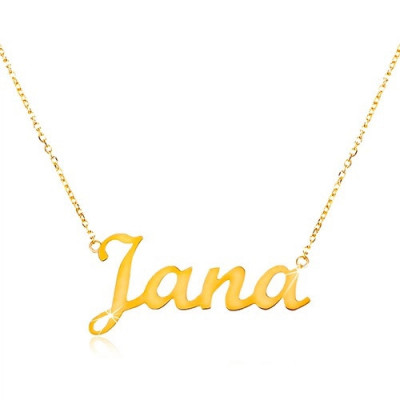 Colier ajustabil din aur de 14K, cu numele Jana, lanț subțire foto