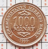 1112 Turkmenistan 1000 Manat 1999 President Saparmurat Niyazov km 13 UNC, Asia