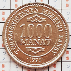 1112 Turkmenistan 1000 Manat 1999 President Saparmurat Niyazov km 13 UNC