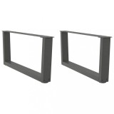VidaXL Picioare pentru măsuță de cafea &icirc;n formă de V, 2 buc., antracit, 70x(30-31,3) cm, oțel