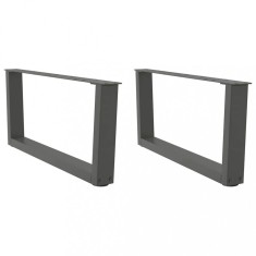 vidaXL Picioare pentru măsuță de cafea &icirc;n formă de V, 2 buc., antracit, 70x(30-31,3) cm, oțel 4012618