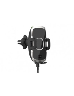 Suport telefon auto smart cu incarcare wireless Fast Charge si fixare in grila de ventilatie foto