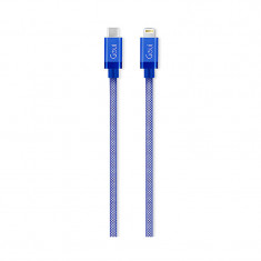 Cablu Date si Incarcare USB Type-C la Lightning Goui Metallic, 1 m, Albastru G-METALLICC94B