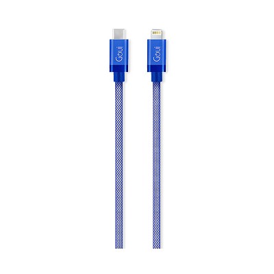 Cablu Date si Incarcare USB Type-C la Lightning Goui Metallic, 1 m, Albastru G-METALLICC94B foto