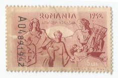 *Romania, lot 534 cu 1 timbru fiscal de ajutor, 1942, oblit.