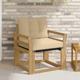 vidaXL Canapea de exterior Lemn solid de Acacia și Textilene Alb 3439043