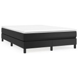 Cumpara ieftin Pat box spring cu saltea, negru, 140x200 cm, piele ecologica