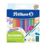Creioane colorate lacuite 24/set Silverino, Pelikan