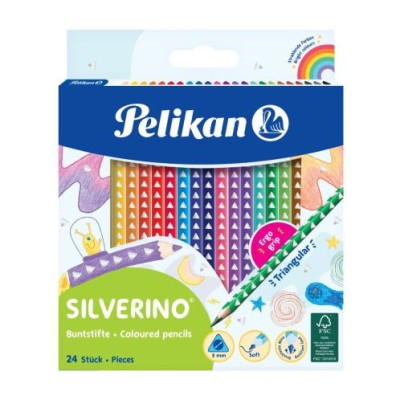 Creioane colorate lacuite 24/set Silverino foto