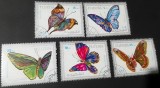 Serie completă de 5 timbre tematice &bdquo;Fluturi Exotici&rdquo; &ndash; Fujeira (UAE) &ndash; 1972
