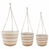 vidaXL Coșuri pentru plante din iarbă de mare 3 pcs 42012253