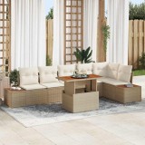 VidaXL Set de masă pentru grădină 7 pcs Bej, crem 100 x 55 x 73 cm