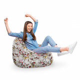 Fotoliu Puf Bean Bag tip Para XL flori si fluturi