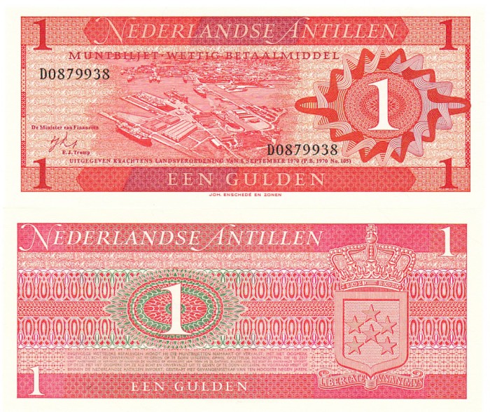 Antilele Olandeze 1 Gulden 1970 P-20 UNC