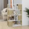 Bibliotecă/Separator cameră alb/stejar sonoma 80x24x124,5 cm