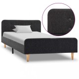 Cumpara ieftin Cadru de pat, gri &icirc;nchis, 100 x 200 cm, p&acirc;nză de sac