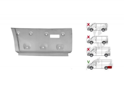 Segment reparatie aripa spate Peugeot Boxer (250), Fiat Ducato (250), Citroen Jumper (250) 09.2006-08.2014- model: extra lung, L4, spate, stanga, cu foto