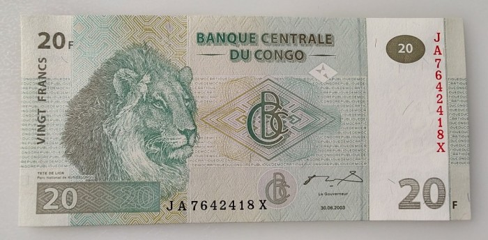 Congo - 20 Francs 2003