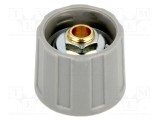 Buton rotativ ABS gri &Oslash;20x15,5mm &Oslash;ax: 6mm OKW