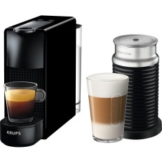 Pachet Espressor Nespresso by Krups Essenza Mini XN111810, 1450W, 19 Bar, + Aparat pentru spumare lapte Aeroccino 3 Negru, 0.6L, Negru, + set capsule