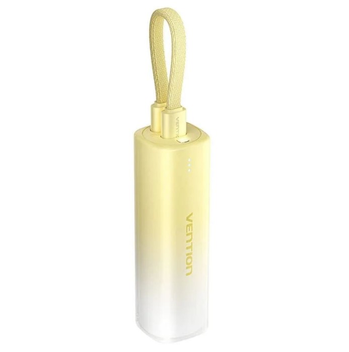 Power Bank Vention (USB-C + Lightning), 5000mAh ,20W Yellow Light Indicator Display Type &amp;quot;FHWY0&amp;quot; (timbru verde 0.98 lei)