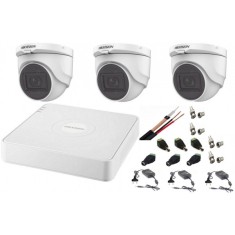 Sistem supraveghere interior audio-video Hikvision 3 camere Turbo HD 2MP DVR 4 canale SafetyGuard Surveillance foto