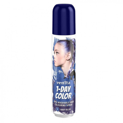 Spray colorant pentru par, fixativ, Venita, 1-Day Color, nr 05, Albastru marin foto
