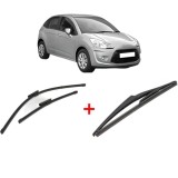 Cumpara ieftin Set 3 stergatoare CITROEN C3 II (SC) 2009 - 2016, pentru parbriz si luneta, Valeo Silencio