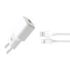 Incarcator retea XO L73, USB, 12W, 2.4A, Cablu Lightning inclus, Alb