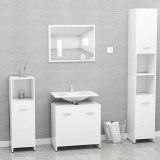 vidaXL Set de mobilier de baie, alb, lemn prelucrat 802579
