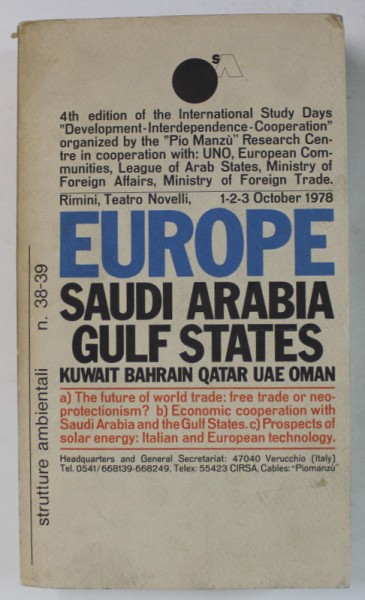 STRUTURE AMBIENTALI No 38 -39 : EUROPE , SAUDI ARABIA , GULF STATES ,,,OMAN , 1978, TEXT IN LIMBA ITALIANA