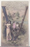 Bnk cp Felicitare circulata Bucuresti Braila 1903, Iasi, Printata