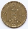 Romania 20 lei 1930 H (Heaton) - Carol al II-lea, Alama, 27 mm, KM-51