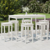 VidaXL Set bar de grădină, 7 piese, alb, lemn masiv de pin 3154756