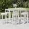 vidaXL Set bar de grădină, 7 piese, alb, lemn masiv de pin 3154756