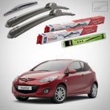 Cumpara ieftin Ștergătoare Mazda 2 DE Facelift 2010-2014 | Set Față și Spate Flat &ndash; TeamCar&reg;