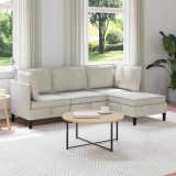 vidaXL Set de mobilier pentru living cu pernă 4 pcs Crem Catifea 3413765