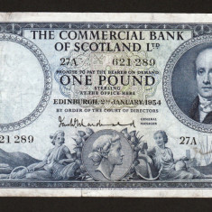 Scotia 1 Pound The Commercial Bank of Scotland s621289 1954