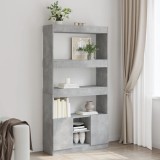 Gossi dulap inalt, gri beton, 92x33x180 cm, lemn prelucrat