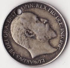 Moneda Argint Regatul Unit al Marii Britanii si Irlandei - 6 Pence 1909 foto