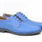 Pantofi barbati albastri, casual - eleganti, din piele naturala - 859AL