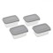 Set Caserole Plastic, Capacitate 120ml, Transparent cu Capac Gri, 4 Bucăți