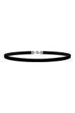 Colier Choker Damă, Panglică Catifea Neagră, Metal, Sistem &Icirc;nchidere Lobster, Fashion