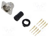 Conector circular soclu tată Neutrik neutriCON 8 pini 7,5A drept, aurit, montare pe panou, 1mm&sup2;