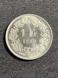 Moneda 1 franc 1989 Elvetia, Europa
